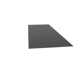 Letbæk Plast køreplade 3000x1150 mm i mørkegrå genbrugsplast med dørk skridsikring og udstansede håndtag.