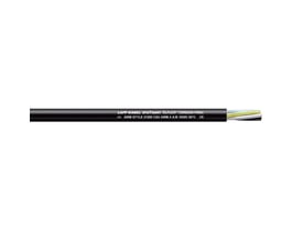 Lapp Olflex Torsion FRNC 5G1,5 kabel med sort ydre kappe og fem indre ledere synlige i enden.