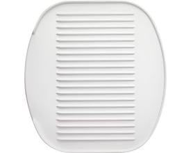 Ifö Concert afløbsbakke AP i hvid plast med ribbet overflade til at opsamle vand fra cisternen.