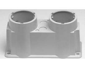 Fibox EK Modul kabelboks str. 2 i grå polycarbonat, med plads til 2 kabler Ø30-60 mm og 2xM20.