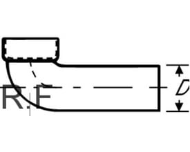 Teknisk tegning af Geberit PEH afløbsbøjning til gulvstående toilet, viser 90 mm diameter og 88,5° vinkel.