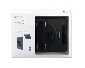 Emballagen viser det sorte 4smarts Rugged Case Grip-cover med håndrem til Apple iPad 10,2 tommer.