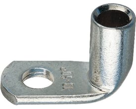 Klauke kabelsko i 90 graders vinkel, 25 mm² med M14 hulstørrelse, vist fra en anden vinkel.