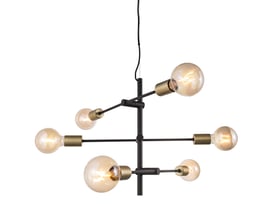 Josefine 6 pendel fra Nordlux, vist isoleret på hvid baggrund med alle seks lampearme og E27 fatninger tydeligt fremme.