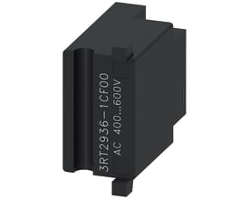 Siemens overspændingsdæmper RC-element 3RT2.3, 400-600V AC, med hvid tekst på sort hus.