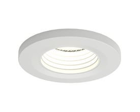 Ansell Lighting Prism Pro Mini AntiGlare frontring og indsats i hvid polycarbonat, 55mm diameter, med anti-glare teknologi.