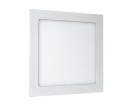 Hvidt, kvadratisk 12 W LED-indbygningspanel fra SpectrumLEDs Algine-serie med 820 lumen og koldt lys på 6000 K.