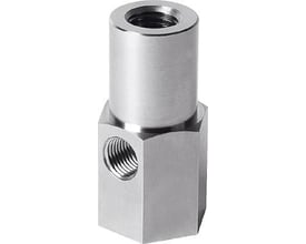 Festo holder ESH-HB-6-G til vakuumsuger i rustfrit stål med sidelæns vakuumtilslutning, 7,25 cm3 volumen.