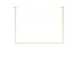 Metallbude Rubi lofthængt tøjstativ i beige metal, 120 cm bredde og 80 cm højde, vist uden tøj.