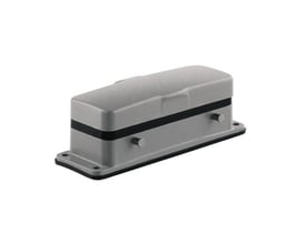 Weidmüller chassishus STR.8 med låg, grå med sort tætningsliste, designet til 2 bøjler.