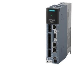 Siemens SINAMICS S200 frekvensomformer med PROFINET, grå og sort design med tydelige porte og mærkat.