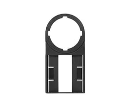 Weidmüller Mærkeholder SM-H 27/27 SW i sort PA 66, 59x59x27 mm, vist isoleret på hvid baggrund.