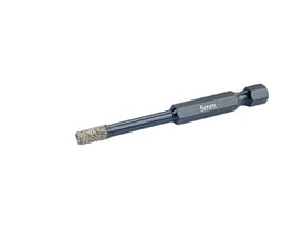 Ironside diamant-flisebor på 5 mm til tørboring med grov diamantbelagt spids og sekskantet skaft.