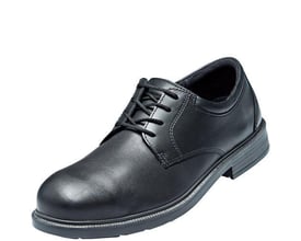 Atlas CX 345 ESD sikkerhedssko i sort okselæder, str. 45, med snørebånd og City Style-sål. Isolering mod varme og kulde.