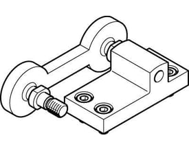 Festo medbringerkobling FKC-25 i størrelse 25 til lineær drev DGC-G, vist som teknisk tegning.