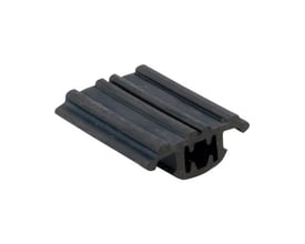 Sort Rapidstrut Strut gummiprofil EPDM 50 fra Walraven med langsgående riller, set skråt forfra.