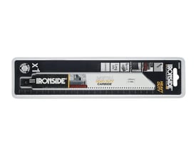 Ironside Karbid HD 228 bajonetsavklinge med 7 TPI fortanding ligger i en gennemsigtig blisterpakning.