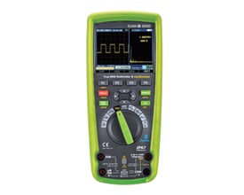 Elma 6800 grafisk multimeter med oscilloskopfunktion og Bluetooth, vist med fokus på betjeningsknapper og drejekontakt for målevælger.