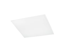 SpectrumLED 60x60 LED-panel på 40 W med hvid kant og lysflade, set skråt forfra.