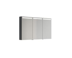 Dansani Top spejlskab i grå mat finish med tre låger og integreret frontlys. Mål 70,4x120 cm.