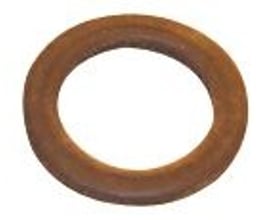 En brunlig gummipakning med ydre mål på 54 mm og indre mål på 45 mm samt en tykkelse på 2 mm.