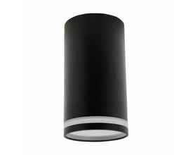 SpectrumLED Chloe Mini Ring GU10 påbygningsspot med sort, cylindrisk armatur og lys ring ved åbningen.