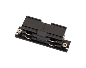 Spectrum SPS DALI lige forbindelse i sort aluminium med synlige kontakter og monteringsskruer.