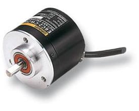 Omron E6C2-CWZ5B rotary encoder med 2000P/R, 12-24 VDC, PNP-udgang og 2 meter kabel.