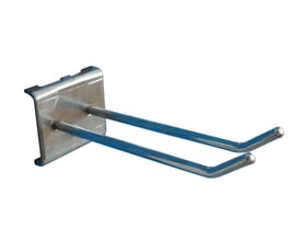 Maskinfabrikken Universal dobbelt værktøjskrog i kromlook med 150 mm længde og 35 graders vinkel på hvid baggrund.