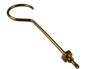 Refco M4-6-10-krog til servicemanifold med buet krog og gevindlignende tilslutning i den anden ende.