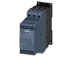 Siemens SIRIUS softstarter, størrelse S0, 25A, 11kW ved 400V, med skrueklemmer og 200-480V AC driftsspænding.