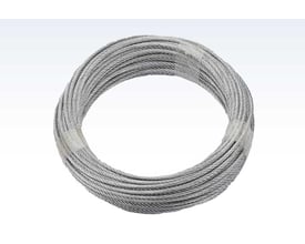 Rulle af sølvfarvet Roliba stålwire, galvaniseret med 6,0 mm diameter og konstruktion 6x12 a30.