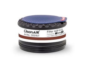 CleanAIR Filter A2P R SL til AerGo, produktnummer 300157, produceret af Malina Safety i Tjekkiet.