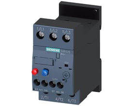 Siemens Sirius 3RU21 overbelastningsrelæ, grå og sort, med indstillingsområde 23-28A og tilslutningsmarkeringer.
