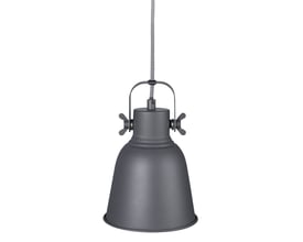 Nordlux Adrian pendel i mat grå metal med E27 fatning, isoleret på hvid baggrund.