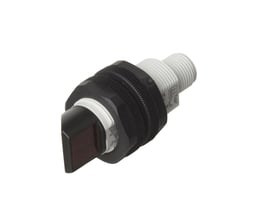 Carlo Gavazzi M18-fotoaftaster PA18CRP40NAM1SA med polariseret refleksion, sort front og hvidt gevindhus.
