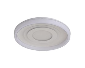 Hvid, rund V-TAC VT-84241 LED-loftslampe med dekorative, koncentriske lysfelter og 3-i-1 lysfarve.