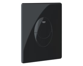 Grohe START betjeningsplade, 156x197mm, med 2-skyl funktion i blank sort overflade.