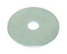 El galvaniseret skærmskive 10 FZB med dimensionerne 10,5X25X1,50 mm på en neutral baggrund.