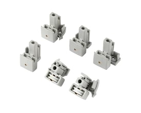 Nærbillede af Contura Shower Solid hjulophængningssæt, viser de finmekaniske dele og hjul i tæt samling.