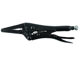 Diesella WLDPRO svejsetang NR. D9 med lange, lige kæber og justeringsskrue, lavet af sort-oxideret værktøjsstål.