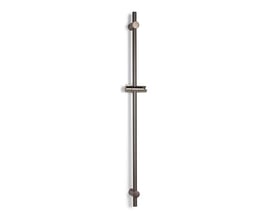 Moderne 90 cm brusestang i gun metal finish med justerbar glider og vægbeslag, leveres eksklusiv håndbruser.