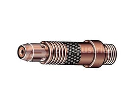 Sidevisning af Abicor Binzel elektrodeholder til TIG-svejsning med 2,4 mm diameter og 47 mm længde, med synlig branding.