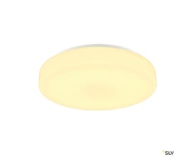 SLV LIPSY 50 DRUM DALI CW er en hvid, mat LED-væg- og loftlampe med rund, lysende skærm på 400 mm.