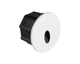 V-TAC LED trinlys 3W i sort aluminium med et rundt hvidt frontdæksel og sort indbygningsboks.