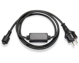 Chrissline pro LED startkabel på 1,5 meter med stik og koblingsboks i sort gummi.