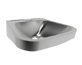 CMA Fraju håndvask i rustfrit stål, 540 x 480 mm, med satin finish og uden hanehul.