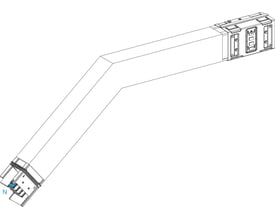 Schneider Electric Canalis vinkel 630A, model KSA630DLF43B, med justerbar vinkel fra 95 til 175 grader.