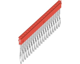 Weidmüller Laske ZQV 2.5N/20 RD i rød med 20 poler og fjederterminaler, PUSH IN teknologi. Produktet er isoleret med Wemid og yder 24A.