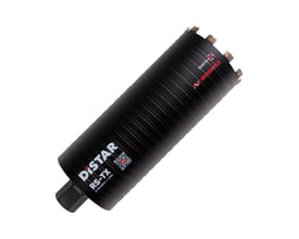 Distar RS-TX diamantkernebor til tørboring, Ø132mm, viser den sorte, cylindriske krop med riller og diamantsegmenter for enden.